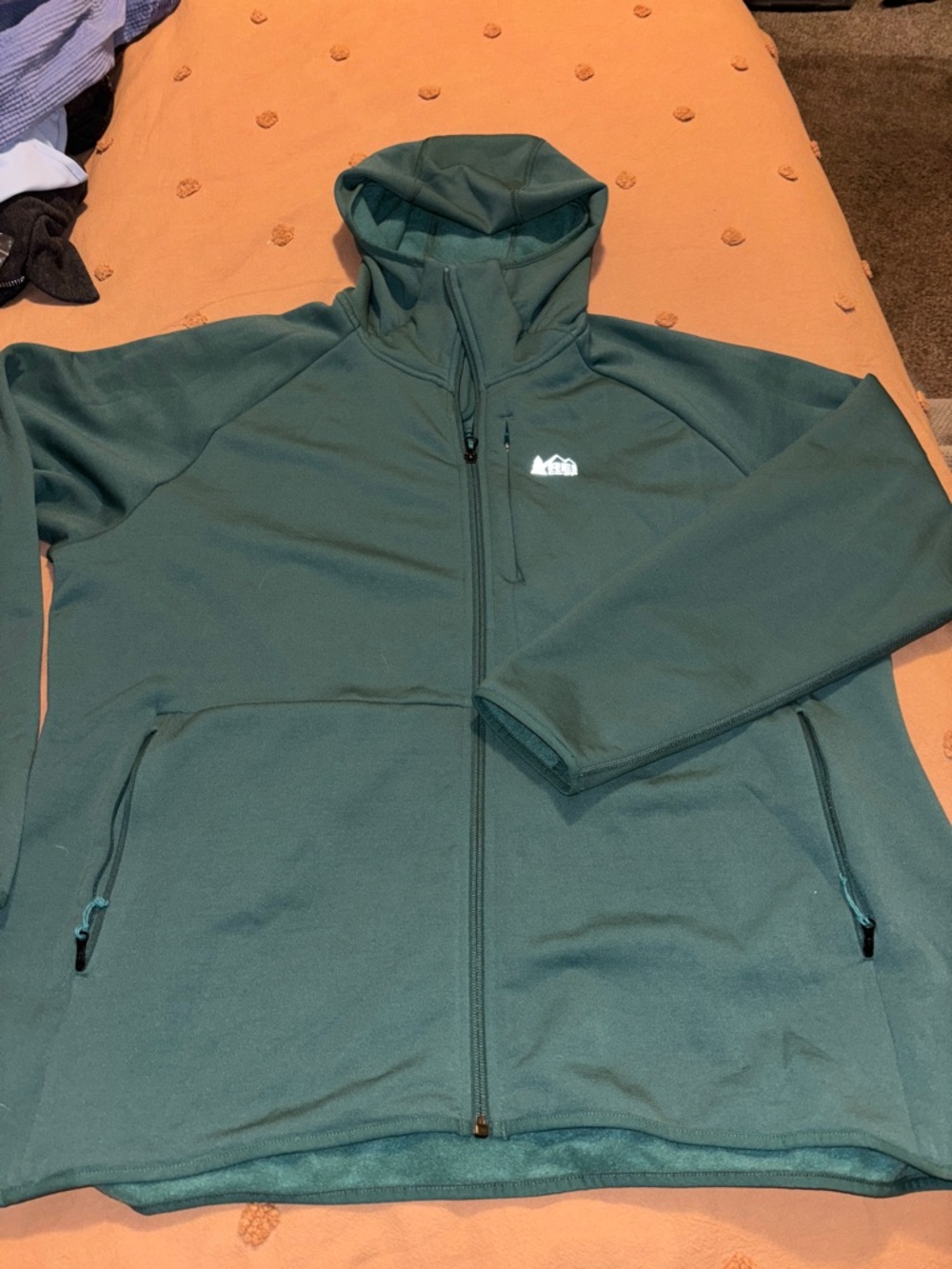 REI women’s Green Full-Zip Hooded Jacket